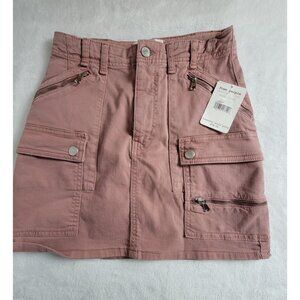 Free People Womens Cargo Mini Skirt Size 25 Dusty Lilac Pockets Casual New $78